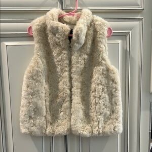 GAP Cream Faux Fur Vest